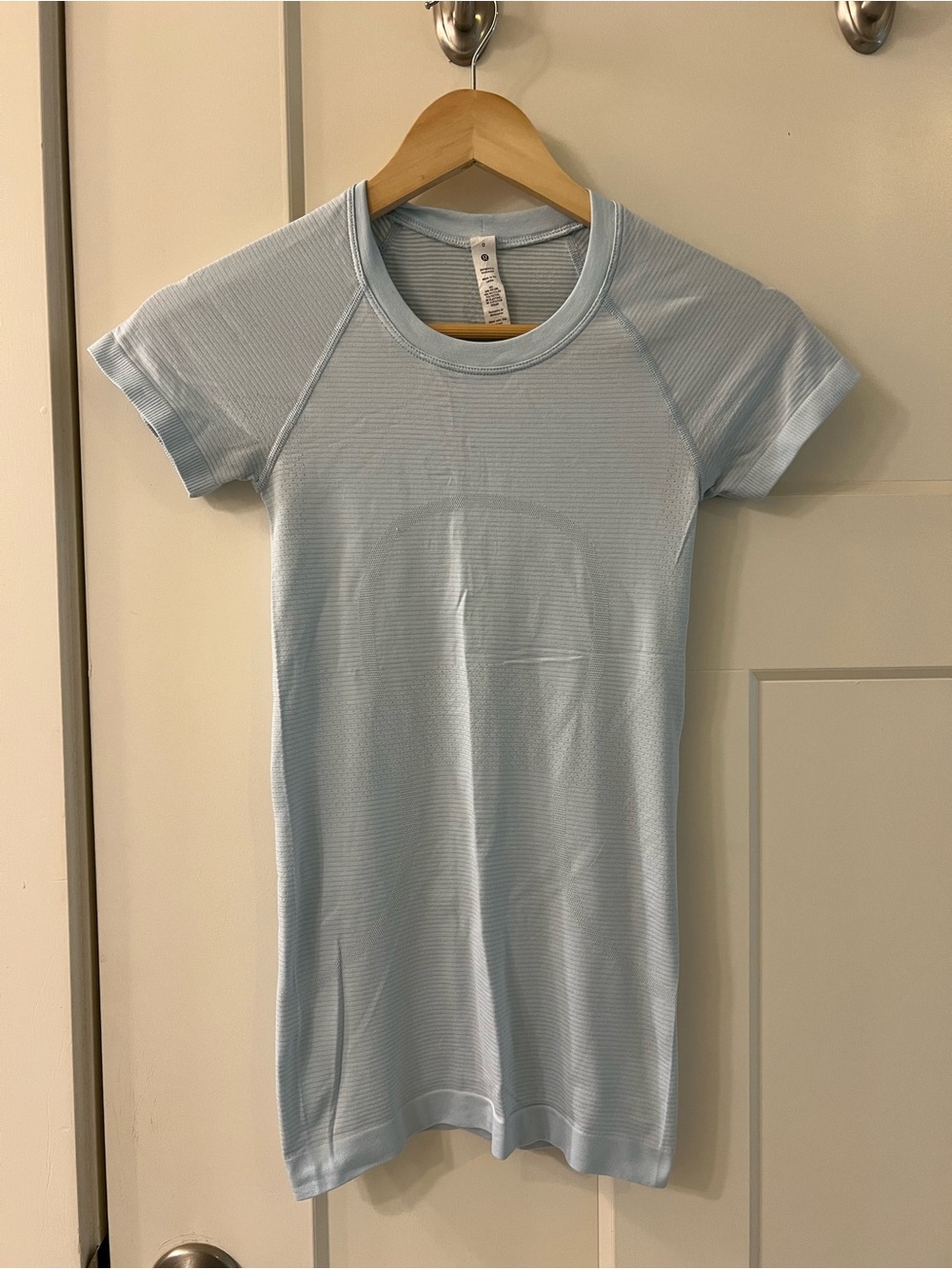 Light Blue Lululemon Swiftly Tech Shirt- Size 0